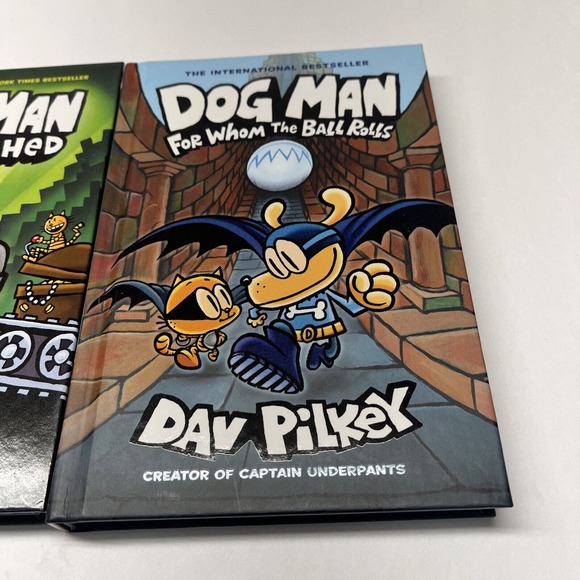 Dog Man lot of 2 books NICE hardcover ￼ unleashed -for whom the ball rolls ￼ - Picture 3 of 4